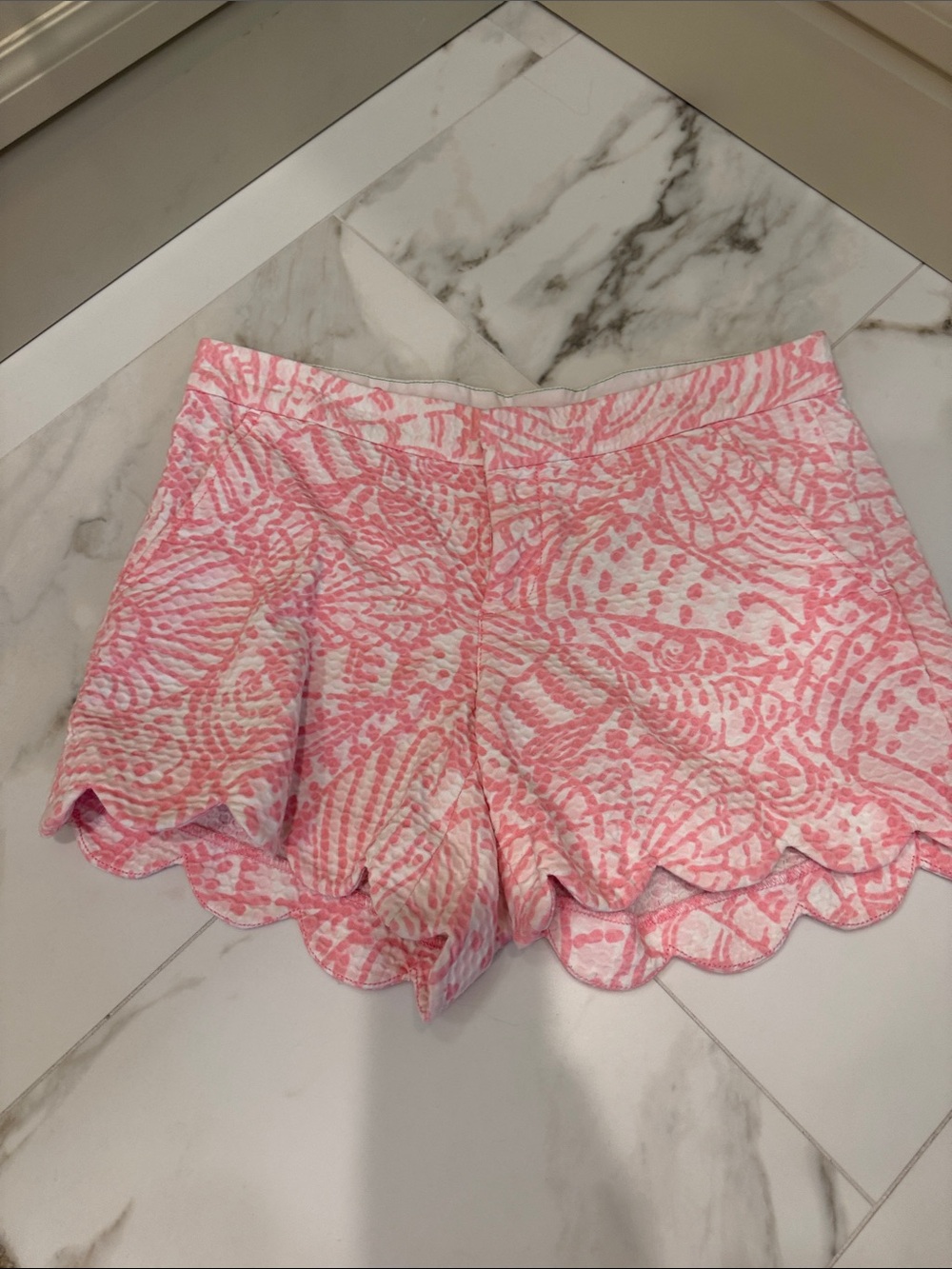 Lilly Pulitzer Pink Printed Scallop Hem Shorts